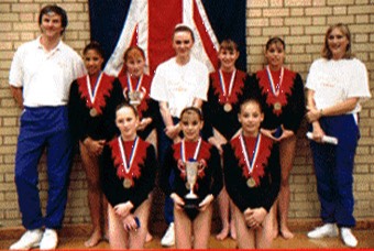  1995, 1st. (Back) Zita Lusack, Siobhan McLoughlin, Gemma Cuff, Rebecca Mustill.  (Front) Celia Francis, Jenny Cox, Sophie Burden. 