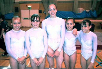  2002, 4th. Lamara Robb, Jenna Toms, Cerian Rudd, Amy Nunes, Leigh Rogers. 